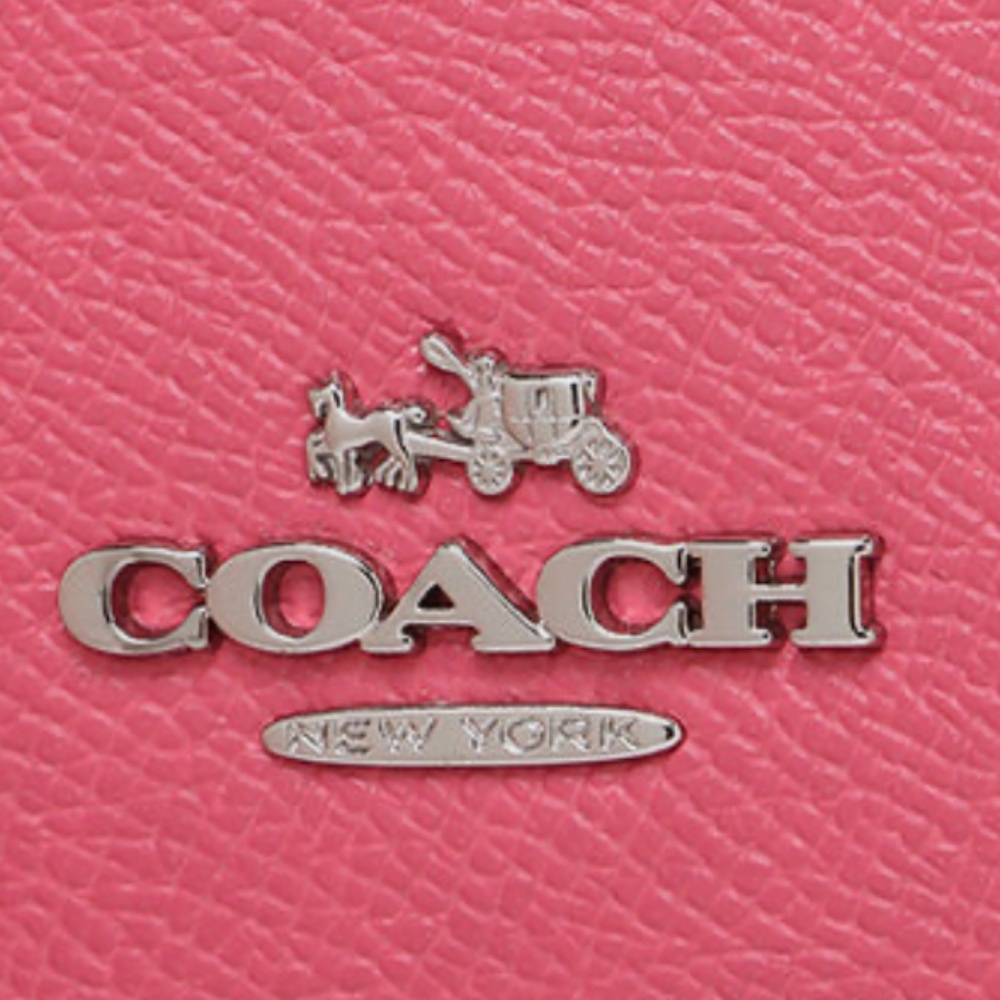 NWT Coach Sierra Satchel in Crossgrain Leather 57524 Silver / Strawberry - Picture 4 of 4
